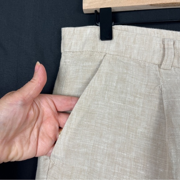 Womens Tailored 100% Linen Bermuda Trouser Shorts Natural Size 10 Jones New York - Picture 8 of 13